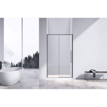Душевая дверь Vincea Slim-N, 1300 мм,  вороненая сталь, стекло прозрачное VDS-4SN130CLGM