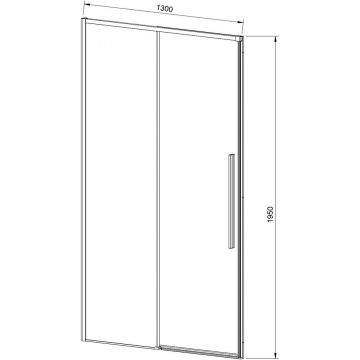 Душевая дверь Vincea Slim-N, 1300 мм,  вороненая сталь, стекло прозрачное VDS-4SN130CLGM