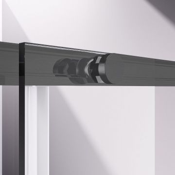 Душевая дверь Vincea Slim-N, 1400 мм,  вороненая сталь, стекло прозрачное VDS-4SN140CLGM