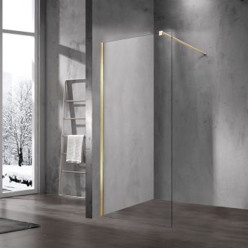 Душевая перегородка Vincea (Винчея) Walk-In, 600х2000 мм, матовый золотой, стекло прозрачное VSW-1H600CLG