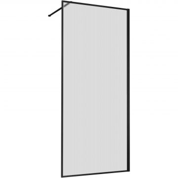 Душевая перегородка Vincea Walk-In, 1100х2000 мм,  черный, стекло рифленое VSW-1HP110FLB