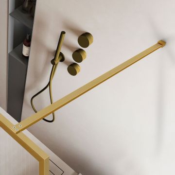Душевая перегородка Vincea Walk-In, 1100х2000 мм,  брашированное золото, стекло рифленое VSW-1HP110FLBG