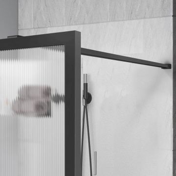 Душевая перегородка Vincea Walk-In, 900х2000 мм,  вороненая сталь, стекло рифленое VSW-1HP900FLGM