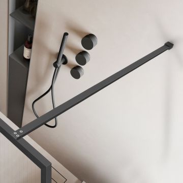Душевая перегородка Vincea Walk-In, 900х2000 мм,  вороненая сталь, стекло рифленое VSW-1HP900FLGM