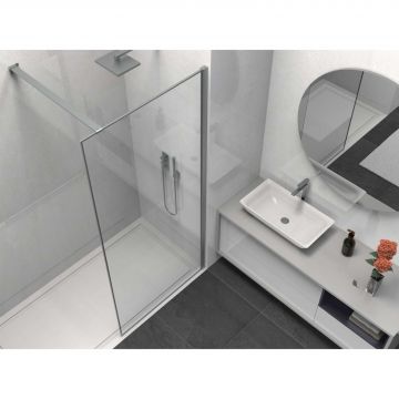 Душевая перегородка Vincea Walk-In, 800х2000 мм, вороненая сталь, стекло прозрачное VSW-1HS800CLGM