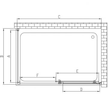 Душевой уголок Vincea (Винчея) Alpha, 1400х800 мм (габариты площадки) , брашированное золото, стекло прозрачное VSR-3AL8014CLG