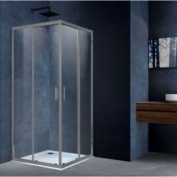 Душевой уголок Vincea (Винчея) Alpha, 900х900 мм (габариты площадки) , вороненая сталь, стекло прозрачное VSS-3AL900CLGM