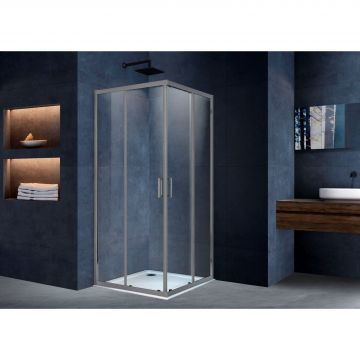 Душевой уголок Vincea (Винчея) Alpha, 900х900 мм (габариты площадки) , вороненая сталь, стекло прозрачное VSS-3AL900CLGM
