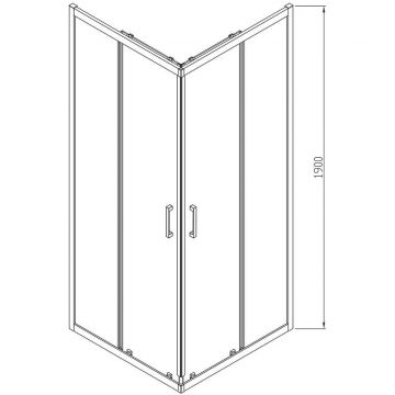 Душевой уголок Vincea (Винчея) Alpha, 900х900 мм (габариты площадки) , вороненая сталь, стекло прозрачное VSS-3AL900CLGM