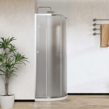 Душевой уголок Vincea (Винчея) City, 900х900 мм (габариты площадки) , хром, стекло текстурное VSQ-5CT900MT