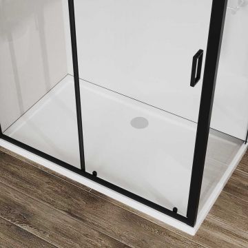 Душевой уголок Vincea City, 1100х900 мм (габариты площадки),  черный, стекло прозрачное  VSR-5CT9011CLB