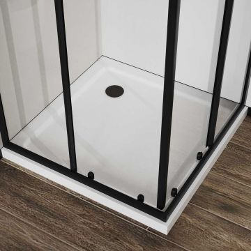 Душевой уголок Vincea (Винчея) City, 1000х900 мм (габариты площадки) , черный, стекло прозрачное VSS-5CT9010CLB