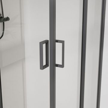 Душевой уголок Vincea (Винчея) City, 1000х900 мм (габариты площадки) , вороненая сталь, стекло прозрачное VSS-5CT9010CLGM