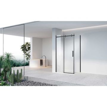 Душевой уголок Vincea (Винчея) Como-N, 1500х1000 мм (габариты площадки) , черный, стекло прозрачное VSR-4CN1015CLB
