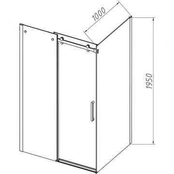 Душевой уголок Vincea (Винчея) Como-N, 1500х1000 мм (габариты площадки) , черный, стекло прозрачное VSR-4CN1015CLB