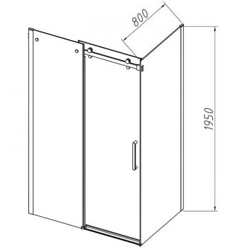 Душевой уголок Vincea (Винчея) Como-N, 1500х800 мм (габариты площадки) , черный, стекло прозрачное VSR-4CN8015CLB
