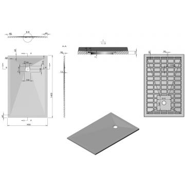 Поддон для душа Vincea из искусственного камня VST-4SR9014A, 1400х900х30, антрацит