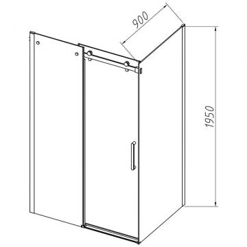 Душевой уголок Vincea (Винчея) Como-N, 1500х900 мм (габариты площадки) , хром, стекло прозрачное VSR-4CN9015CL