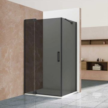 Душевой уголок Vincea Extra  800/900х900 мм (габариты площадки), черный, стекло тонированное VSR-1E809090CGB