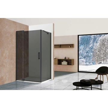 Душевой уголок Vincea Extra  800/900х900 мм (габариты площадки), черный, стекло тонированное VSR-1E809090CGB