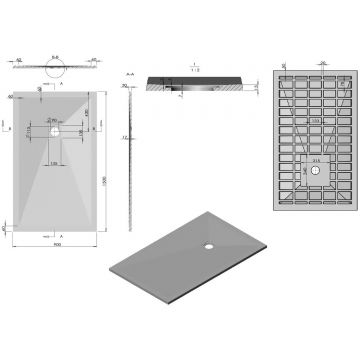 Поддон для душа Vincea из искусственного камня VST-4SR9015W, 1500х900х30, белый матовый