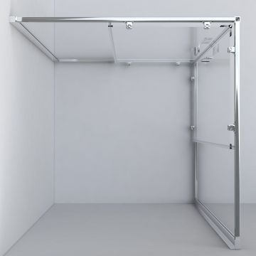 Душевой уголок Vincea Garda, 1200х1200 мм (габариты площадки),  брашированное золото, стекло прозрачное VSS-1G1212CLG