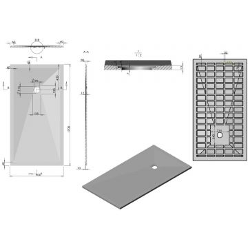 Поддон для душа Vincea (Винчея) из искусственного камня VST-4SR9017W, 1700х900х30, белый матовый
