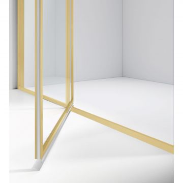 Душевой уголок Vincea Slim 8 мм, 1200х900 мм (габариты площадки),  брашированное золото, стекло прозрачное VSR-4SLP9012CLG