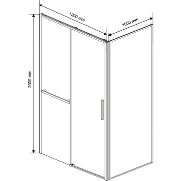 Душевой уголок Vincea Slim Soft, 1200х1000 мм (габариты площадки),  вороненая сталь, стекло прозрачное VSR-1SS1012CLGM