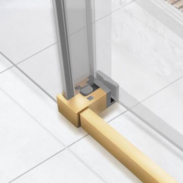 Душевой уголок Vincea Slim Soft, 1100х800 мм (габариты площадки),  брашированное золото, стекло прозрачное VSR-1SS8011CLG
