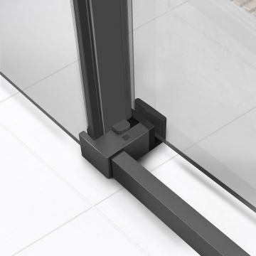 Душевой уголок Vincea Slim Soft, 1500х800 мм (габариты площадки), вороненая сталь, стекло прозрачное VSR-1SS8015CLGM