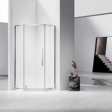 Душевой уголок Vincea Slim-N, 1000х1000 мм (габариты площадки),  хром, стекло прозрачное VSP-4SN100CL