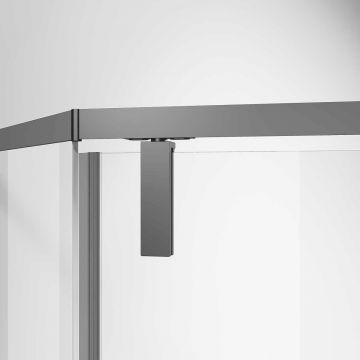 Душевой уголок Vincea (Винчея) Slim-N, 1000х1000 мм (габариты площадки) , вороненая сталь, стекло прозрачное VSP-4SN100CLGM