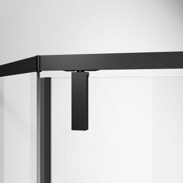 Душевой уголок Vincea (Винчея) Slim-N, 900х900 мм (габариты площадки) , черный, стекло прозрачное VSP-4SN900CLB