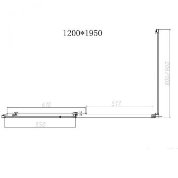Душевой уголок Vincea (Винчея) Slim-N, 1200х800 мм (габариты площадки) , брашированное золото, стекло прозрачное VSR-4SN8012CLG