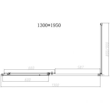 Душевой уголок Vincea (Винчея) Slim-N, 1300х800 мм (габариты площадки) , брашированное золото, стекло прозрачное VSR-4SN8013CLG