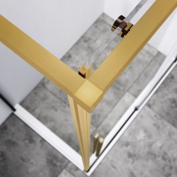Душевой уголок Vincea Slim-N, 1300х900 мм (габариты площадки), брашированное золото, стекло прозрачное VSR-4SN9013CLG