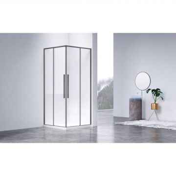 Душевой уголок Vincea Slim-N, 1000х800 мм (габариты площадки),  вороненая сталь, стекло прозрачное VSS-4SN8010CLGM