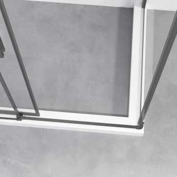 Душевой уголок Vincea Slim-N, 1000х800 мм (габариты площадки),  вороненая сталь, стекло прозрачное VSS-4SN8010CLGM