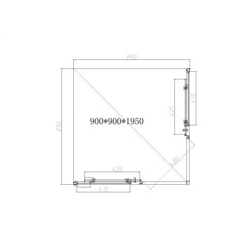 Душевой уголок Vincea Slim-N, 900х900 мм (габариты площадки),  брашированное золото, стекло прозрачное VSS-4SN900CLG