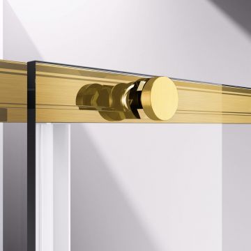 Душевой уголок Vincea Slim-N, 1000х900 мм (габариты площадки),  брашированное золото, стекло прозрачное VSS-4SN9010CLG