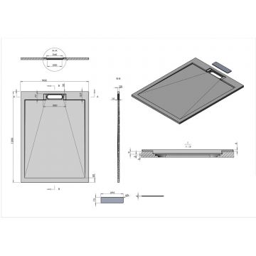 Поддон для душа Vincea из искусственного камня VST-4SRL9012W, 1200х900х25, белый матовый