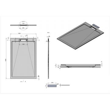 Поддон для душа Vincea (Винчея) из искусственного камня VST-4SRL9014W, 1400х900х25, белый матовый