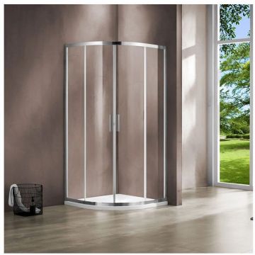 Душевой уголок Vincea (Винчея) Garda VSQ-1G800CL, 800х800 мм (габариты площадки) хром, стекло прозрачное