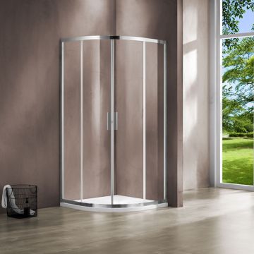 Душевой уголок Vincea (Винчея) Garda VSQ-1G900CL, 900х900 мм (габариты площадки) хром, стекло прозрачное