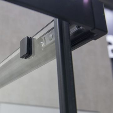 Душевой уголок Vincea (Винчея) Garda VSS-1G100CLB, 1000х1000 мм (габариты площадки) черный, стекло прозрачное