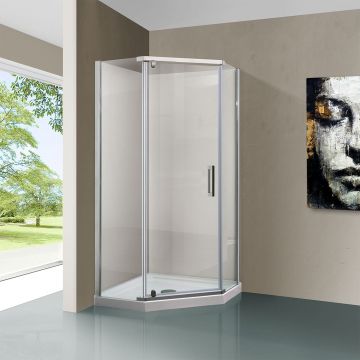 Душевой уголок Vincea (Винчея) Stresa VSP-1S900CL, 900х900 мм (габариты площадки) хром, стекло прозрачное