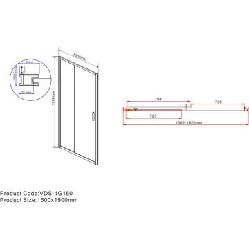 Душевая дверь Vincea (Винчея) Garda VDS-1G160CH, 1600, хром, стекло шиншилла