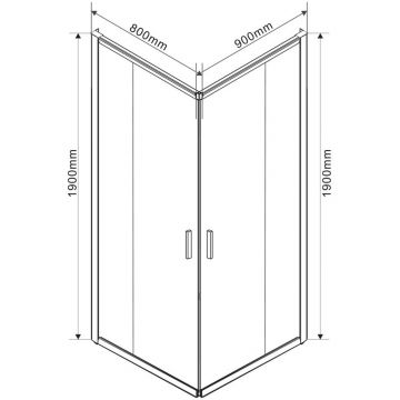 Душевой уголок Vincea (Винчея) Garda VSS-1G8090CH, 900х800 мм (габариты площадки) хром, стекло шиншилла