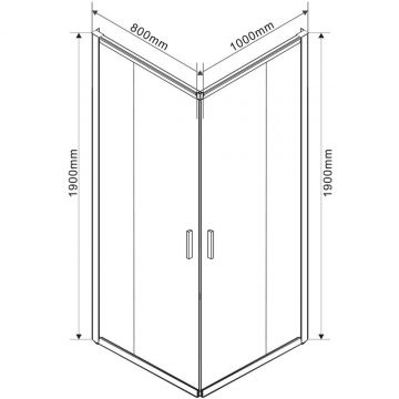 Душевой уголок Vincea (Винчея) Garda VSS-1G8010CL, 1000х800 мм (габариты площадки) хром, стекло прозрачное